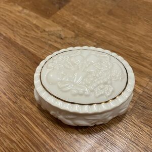 Lenox Ivory Ceramic Keepsake Box with Fruit Design